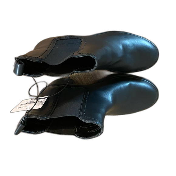 New 8.5 Black Chunky Heel Platform Chelsea Boots Stretch Sides Y2K Retro Style - Picture 2 of 5